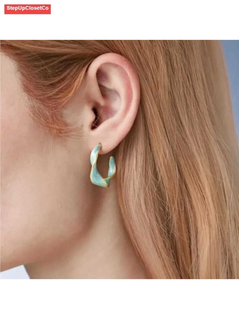 Twisted Hoop Earrings for Women, Alloy and 925 Sterling Silver Needle,